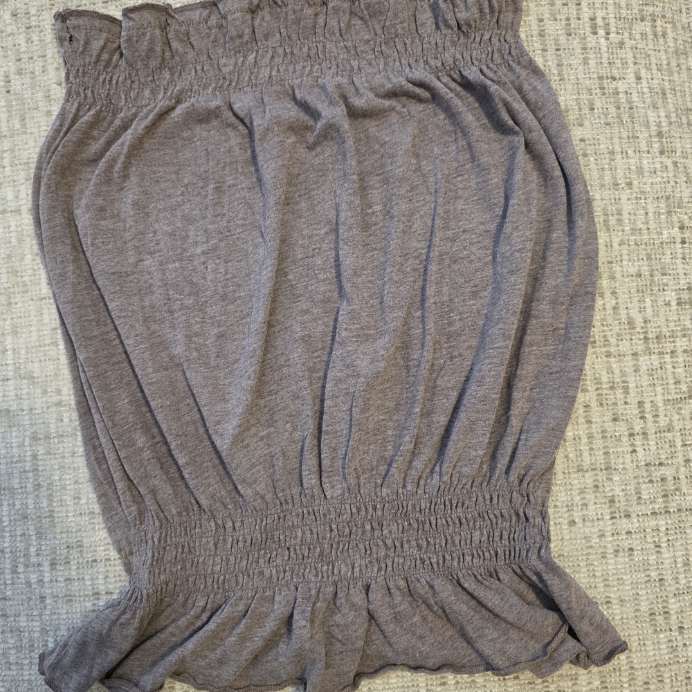 Brown Smocked Waist Shirt